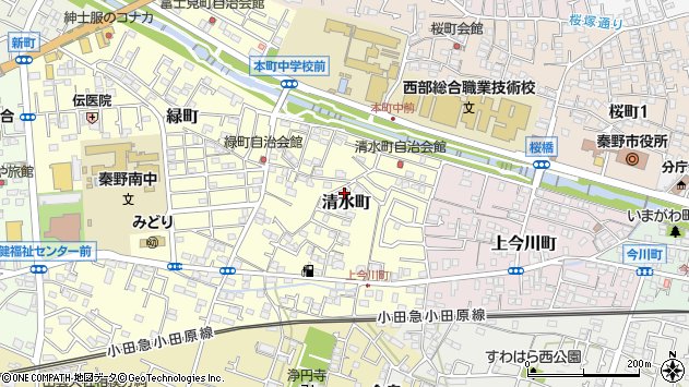 〒257-0053 神奈川県秦野市清水町の地図