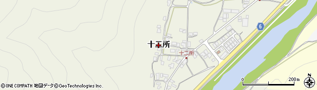 兵庫県養父市十二所周辺の地図