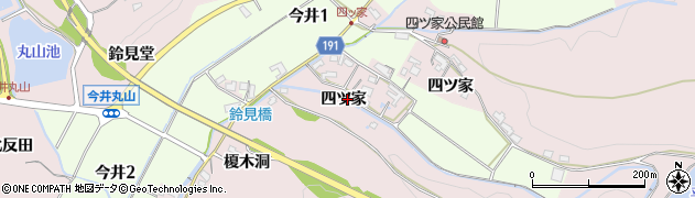 愛知県犬山市今井（四ツ家）周辺の地図