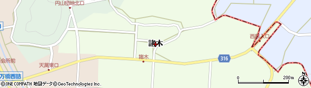 鳥取県南部町（西伯郡）諸木周辺の地図