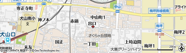 愛知県犬山市犬山出口周辺の地図