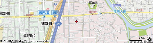 岐阜県大垣市福田町周辺の地図