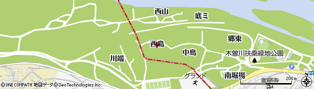 愛知県扶桑町（丹羽郡）小淵（西島）周辺の地図
