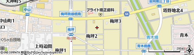 愛知県犬山市梅坪周辺の地図