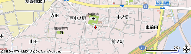愛知県犬山市塔野地西中ノ切47周辺の地図