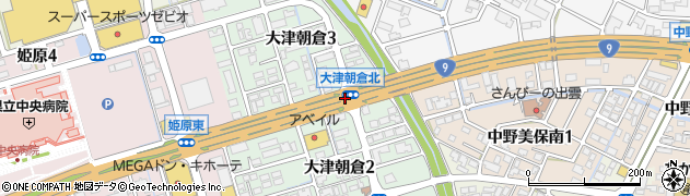 大津朝倉北周辺の地図