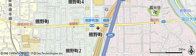 岐阜県大垣市熊野町周辺の地図