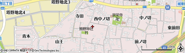 愛知県犬山市塔野地西中ノ切60周辺の地図