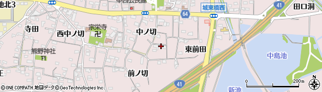 愛知県犬山市塔野地中ノ切75周辺の地図