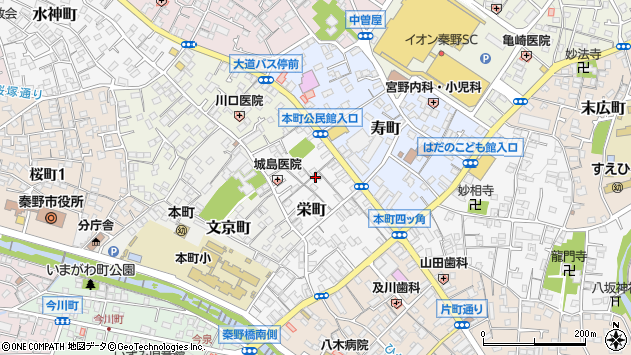 〒257-0043 神奈川県秦野市栄町の地図