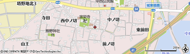愛知県犬山市塔野地中ノ切19周辺の地図