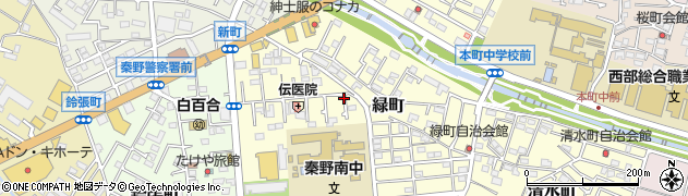 神奈川県秦野市緑町周辺の地図