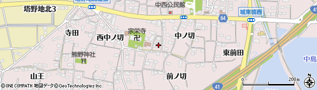 愛知県犬山市塔野地中ノ切21周辺の地図