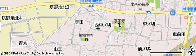 愛知県犬山市塔野地西中ノ切55周辺の地図