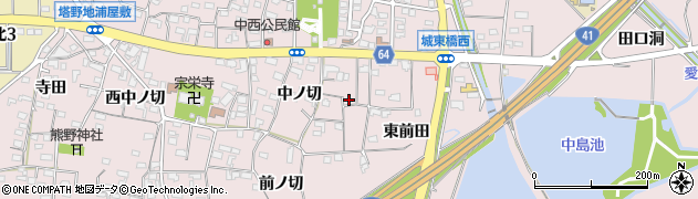 愛知県犬山市塔野地中ノ切93周辺の地図