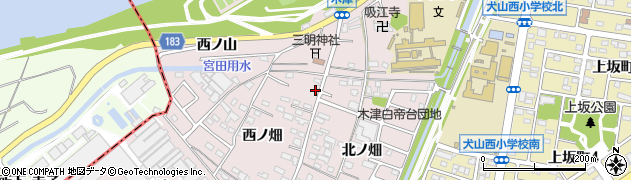 愛知県犬山市木津周辺の地図