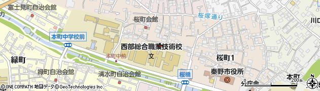 神奈川県秦野市桜町2丁目周辺の地図