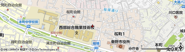 神奈川県秦野市桜町周辺の地図