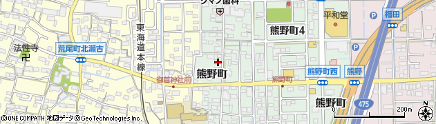 岐阜県大垣市熊野町166周辺の地図