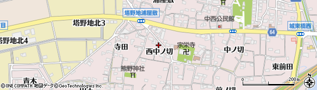 愛知県犬山市塔野地西中ノ切20周辺の地図