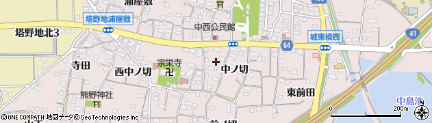 愛知県犬山市塔野地中ノ切32周辺の地図
