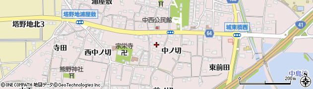愛知県犬山市塔野地中ノ切34周辺の地図