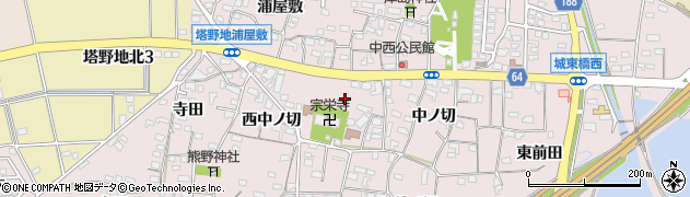 愛知県犬山市塔野地西中ノ切35周辺の地図