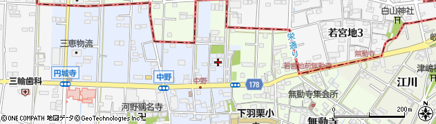岐阜県笠松町（羽島郡）中野周辺の地図