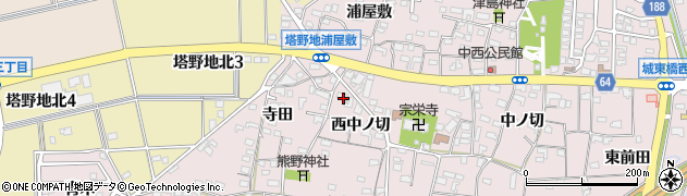 愛知県犬山市塔野地西中ノ切14周辺の地図