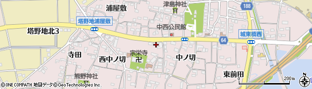 愛知県犬山市塔野地中ノ切9周辺の地図
