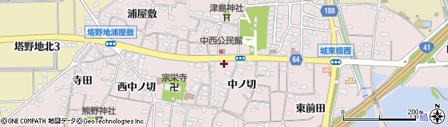 愛知県犬山市塔野地中ノ切40周辺の地図