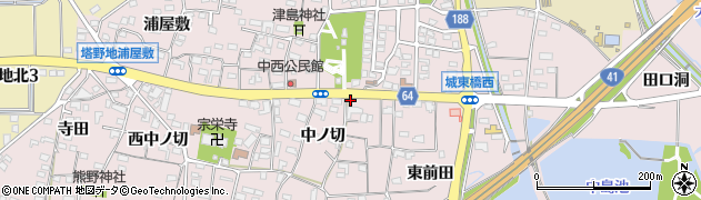 愛知県犬山市塔野地中ノ切67周辺の地図