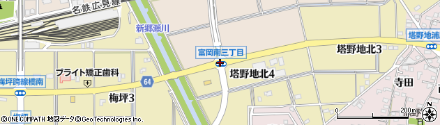 富岡南３周辺の地図