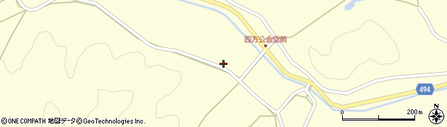 京都府綾部市西方町岡周辺の地図