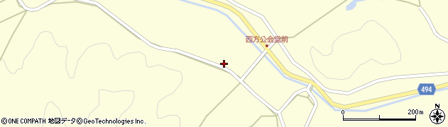 京都府綾部市西方町（岡）周辺の地図