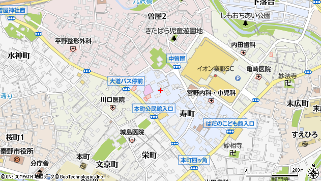 〒257-0042 神奈川県秦野市寿町の地図