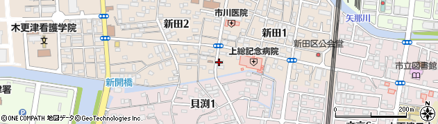 新田郵便局前周辺の地図
