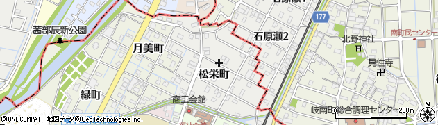 岐阜県笠松町（羽島郡）松栄町周辺の地図