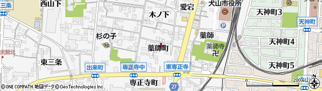 愛知県犬山市犬山薬師町周辺の地図