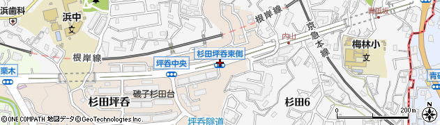 杉田坪呑東側周辺の地図