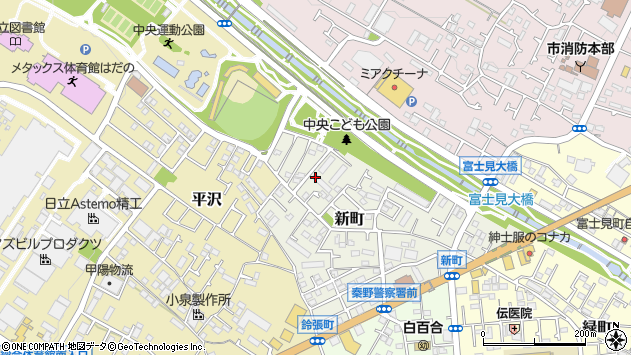 〒257-0056 神奈川県秦野市新町の地図