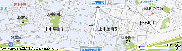 岐阜県各務原市上中屋町5丁目周辺の地図