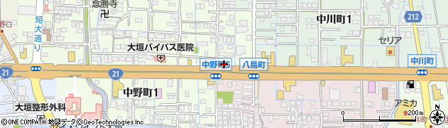 ガリバー２１号大垣店周辺の地図