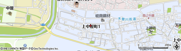 岐阜県各務原市上中屋町1丁目周辺の地図