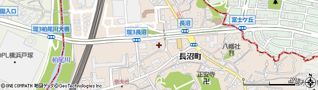 神奈川県横浜市栄区長沼町332周辺の地図