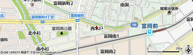 愛知県犬山市富岡西木戸周辺の地図