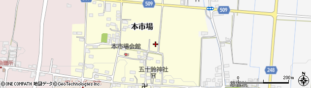 滋賀県米原市本市場周辺の地図