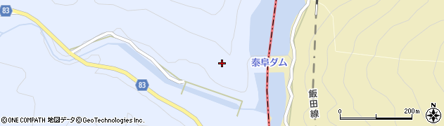 泰阜ダム周辺の地図