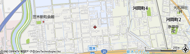 岐阜県大垣市笠木町周辺の地図