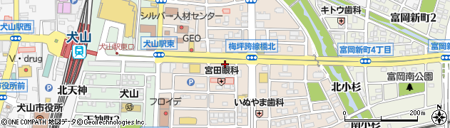 愛知県犬山市松本町周辺の地図